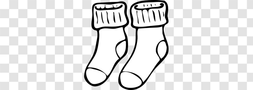 Sock Black And White Clip Art - Royaltyfree - Socks Cliparts Transparent PNG