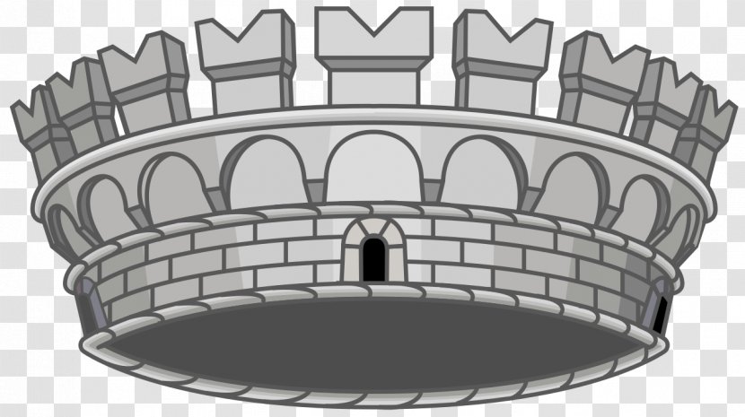 Castle Fortification Clip Art - Black And White Transparent PNG