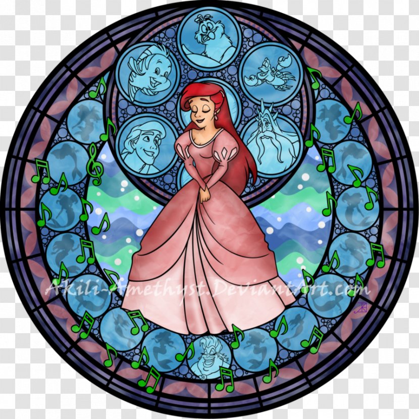 Ariel Window Princess Jasmine Stained Glass Cinderella - Material Transparent PNG