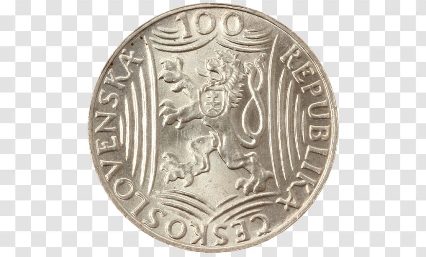 Silver Coin Czechoslovakia India - Money Transparent PNG
