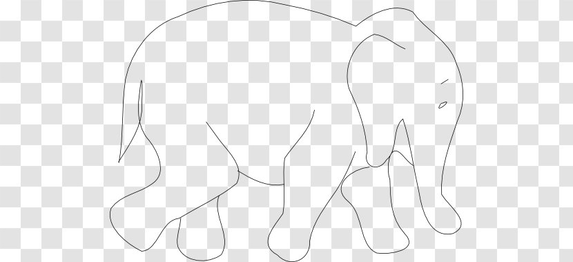 Line Black And White Angle Point - Heart - Elephant Outlines Transparent PNG