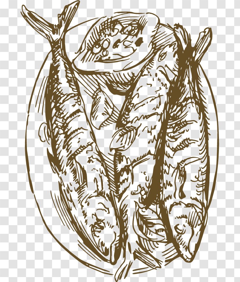 Drawing Food Royalty-free Illustration - Watercolor - Sketch Fish Transparent PNG