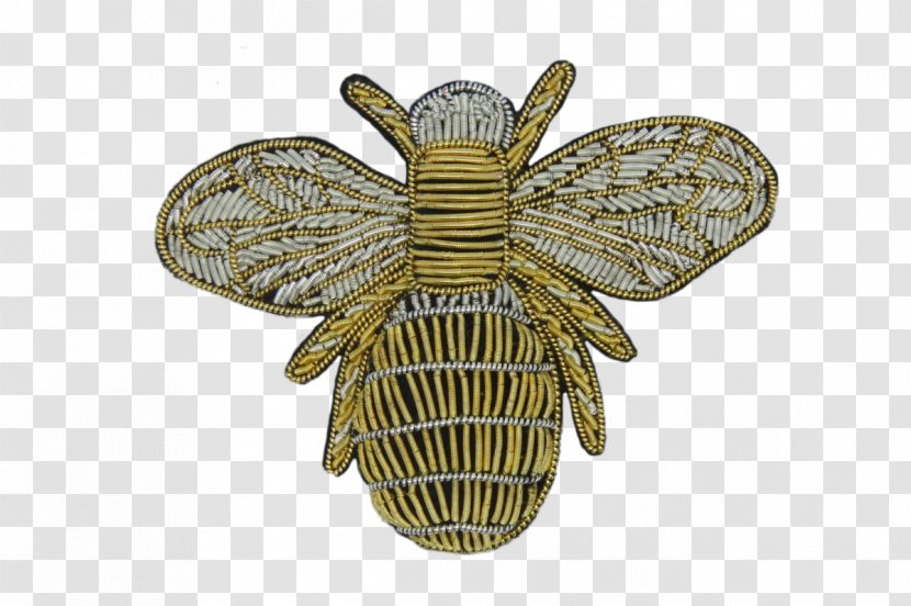 Goldwork Bee Embroidery Insect Butterfly - Beret Transparent PNG