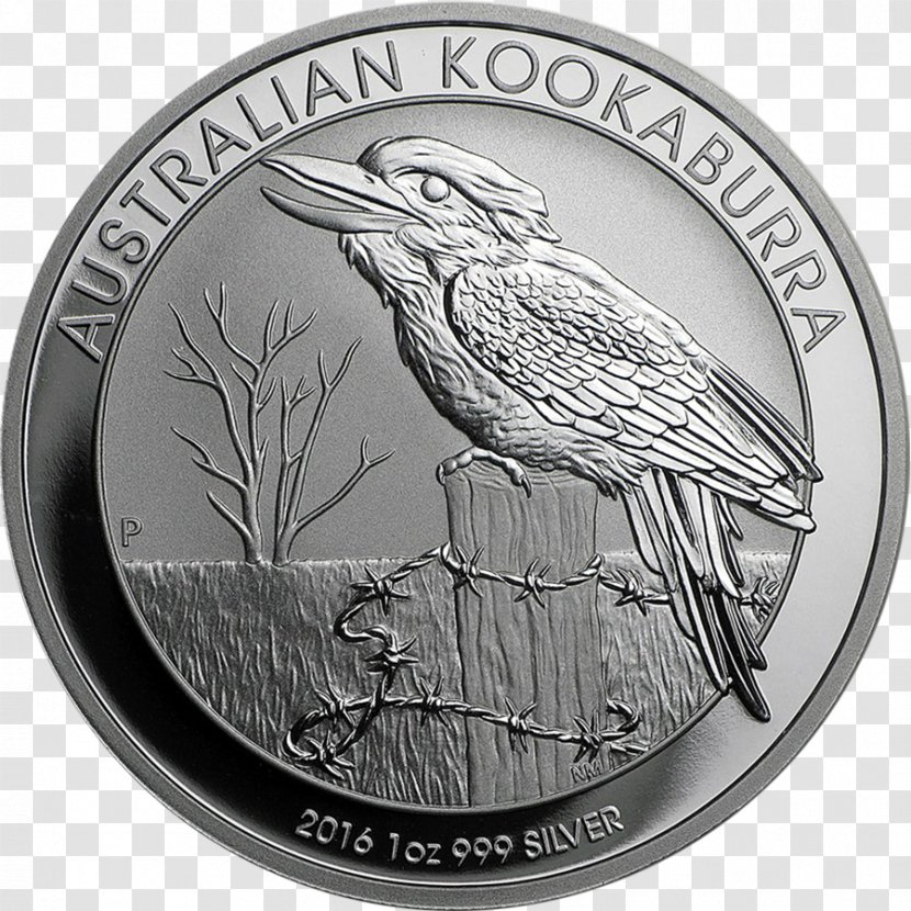 Perth Mint Laughing Kookaburra Australian Silver Coin - Black And White - Bar Transparent PNG