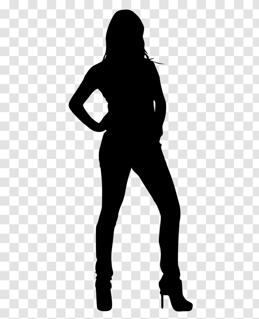 Silhouette Woman Black And White - Monochrome Photography Transparent PNG