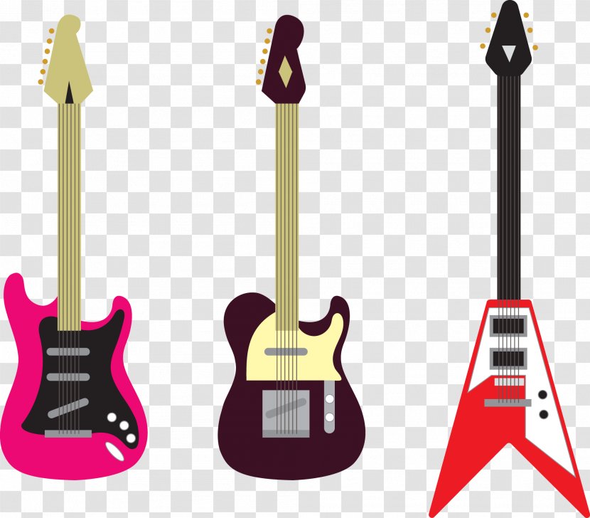 Download Electric Guitar Computer File - Frame - Vector Hand-painted Musical Instruments Transparent PNG