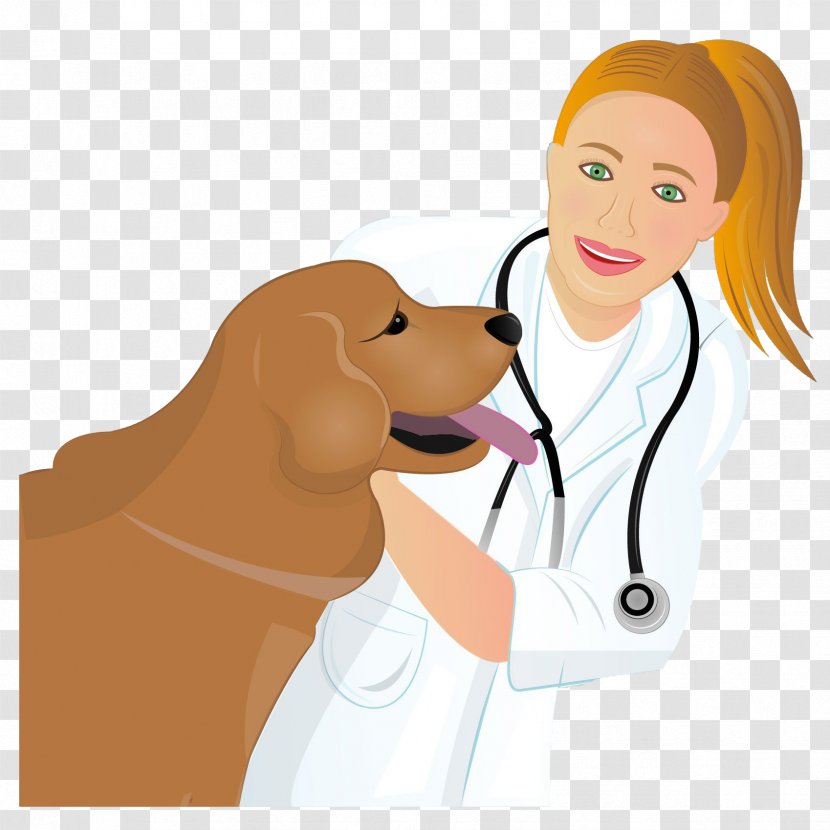 Puppy Dog Physician Pet - Tree - Hand Painted Female Doctor Transparent PNG