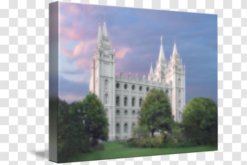 Salt Lake Temple Art Canvas Painting Printmaking - Place Of Worship Transparent PNG