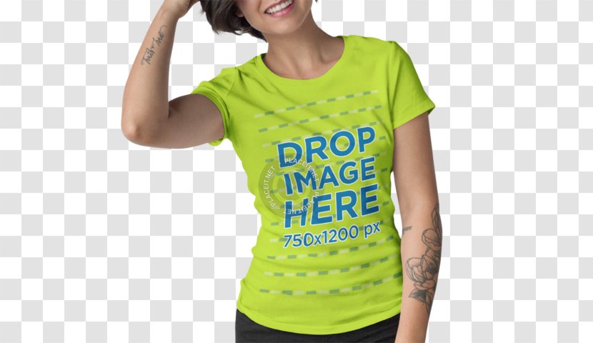T-shirt Shoulder Sleeve Green Font - Mockup T Shirts/ Transparent PNG
