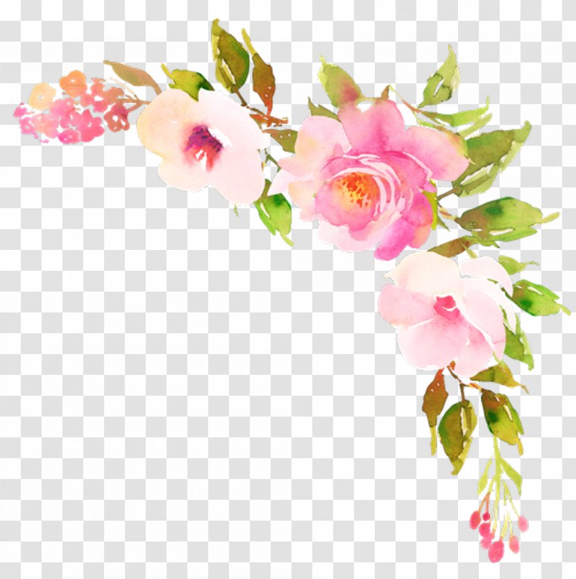 Pink Flower Cartoon - Rose - Floristry Plant Stem Transparent PNG
