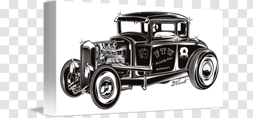 Antique Car Hot Rod Vintage CorelDRAW - Black And White Transparent PNG