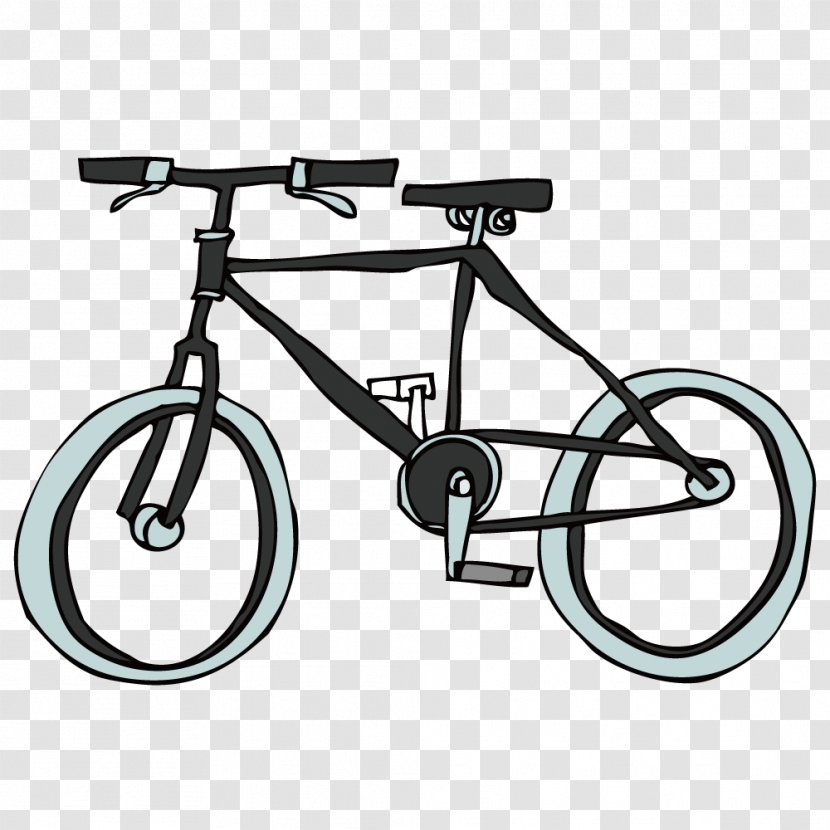 Bicycle Pedal Wheel Saddle - Motor Vehicle - Black Cartoon Bike Transparent PNG