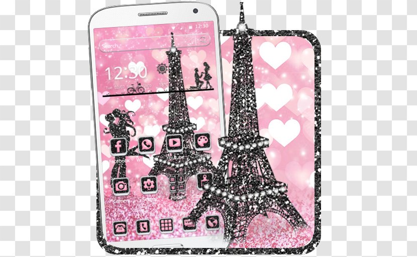 Pink M Font Mobile Phone Accessories Phones IPhone - Eiffel Tower Stencil Transparent PNG