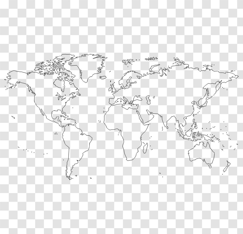 World Map Globe Label - Line Art Transparent PNG