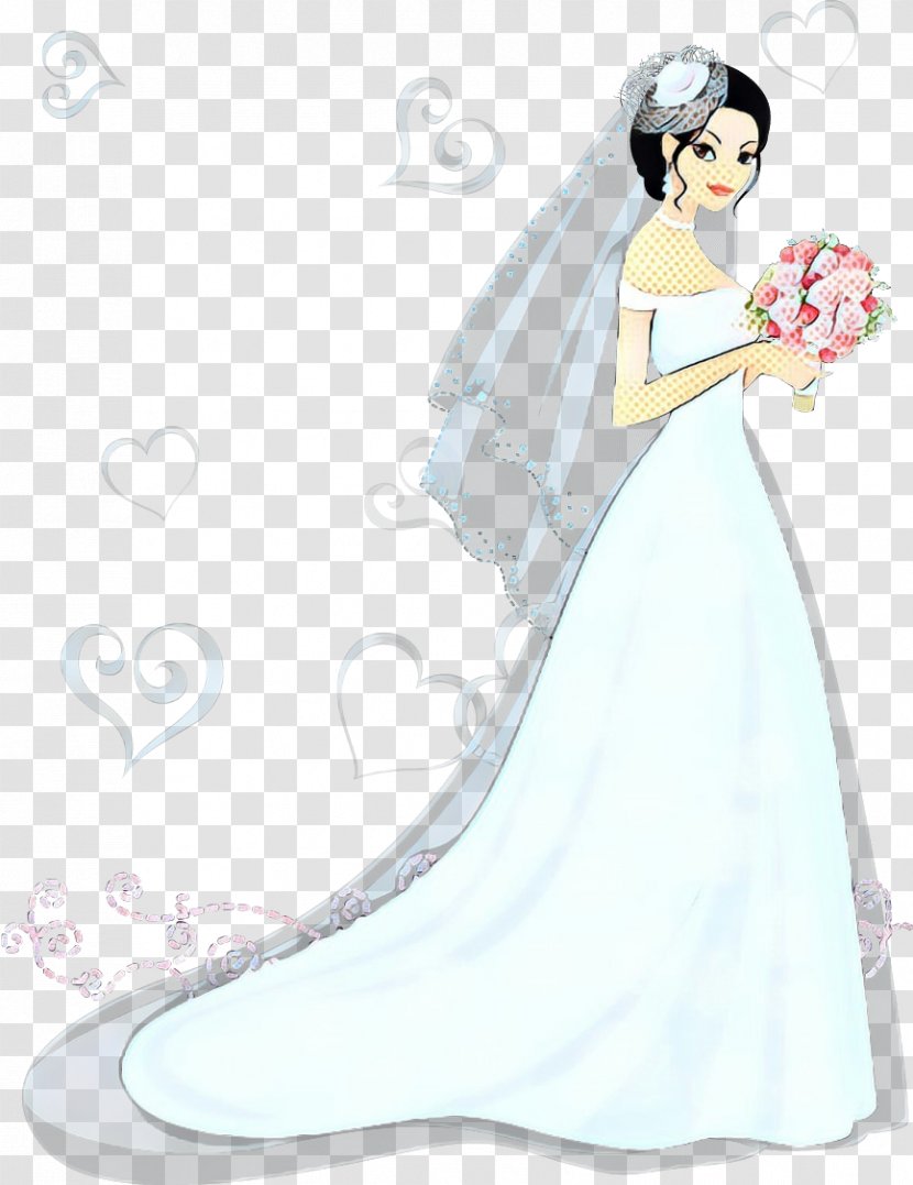 Wedding Vintage Retro - Dress - Bridal Veil Gesture Transparent PNG