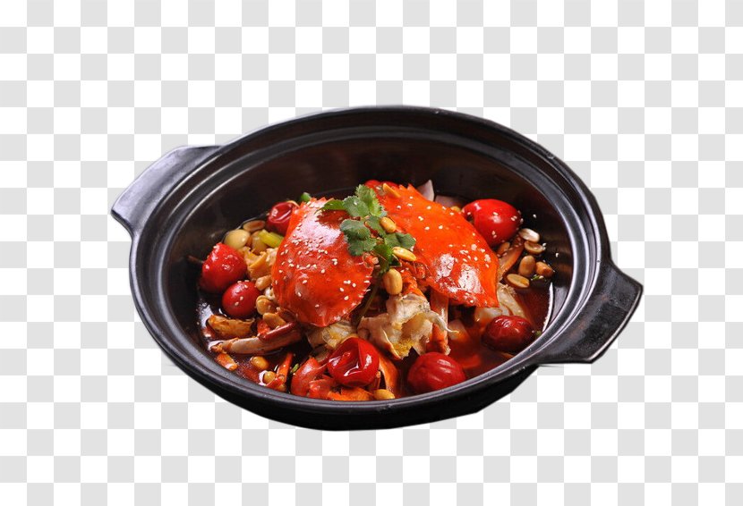 Crab Meat Thai Cuisine - Black Casserole Spicy Pot Transparent PNG