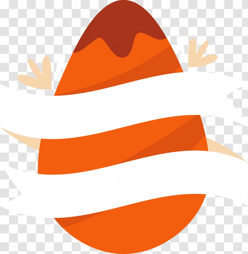 Hat Clip Art - Orange - Cartoon Egg Ribbons Decorative Patterns Transparent PNG