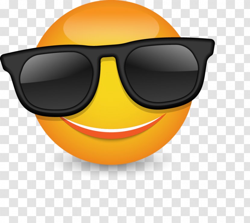 Sunglasses Smiley Emoticon - Orange - Cool Vector Emoticons Transparent PNG