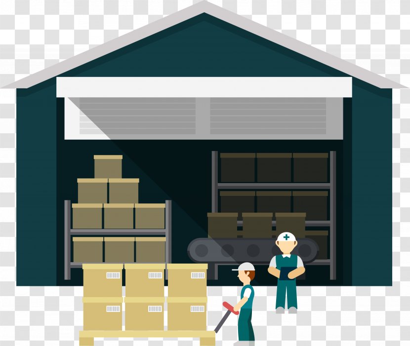 Warehouse E-commerce Price - Cartoon - Vector Creative Design Factory Green Map Transparent PNG