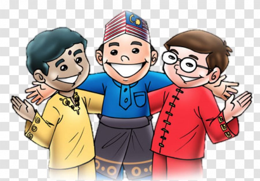 Malaysian Chinese Indians Hari Merdeka - Cartoon - Malay Transparent PNG