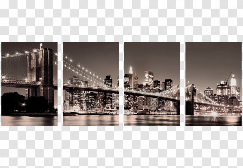 Brooklyn Bridge Paper Painting Wall Decal - Fototapet - Modern Transparent PNG