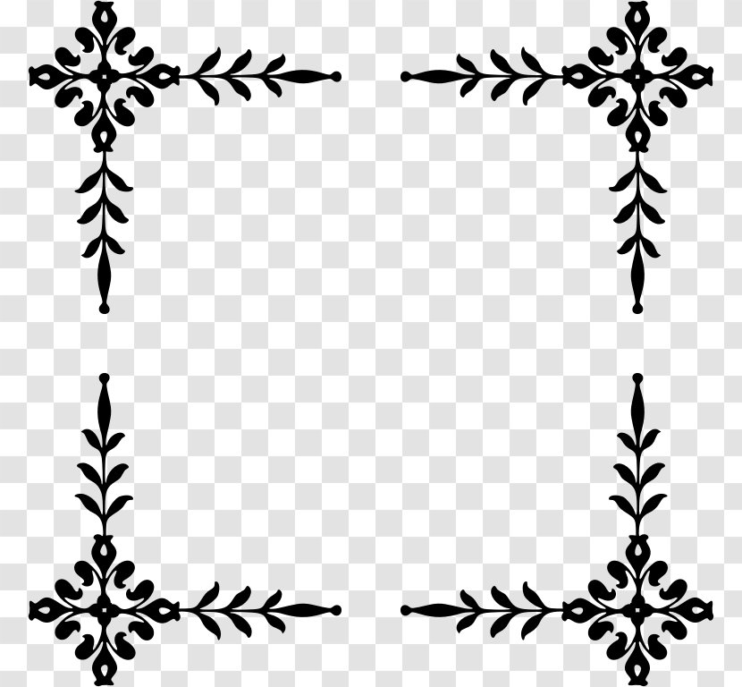 Ornament Decorative Arts Clip Art - Black And White - Vintage Frame Transparent PNG