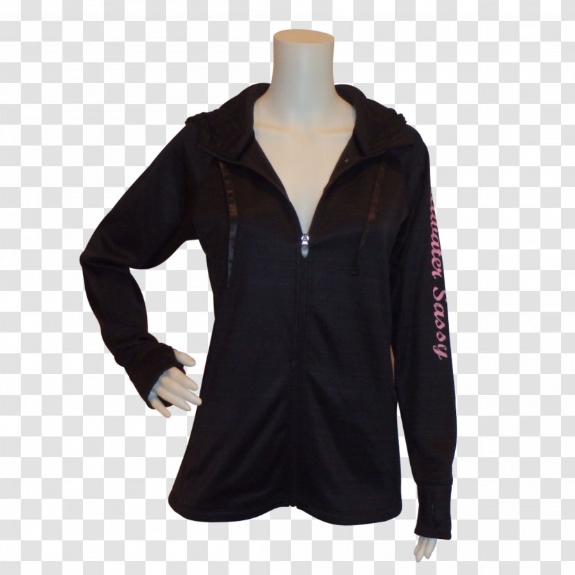 Sleeve Neck Jacket Outerwear Hood - Black Transparent PNG