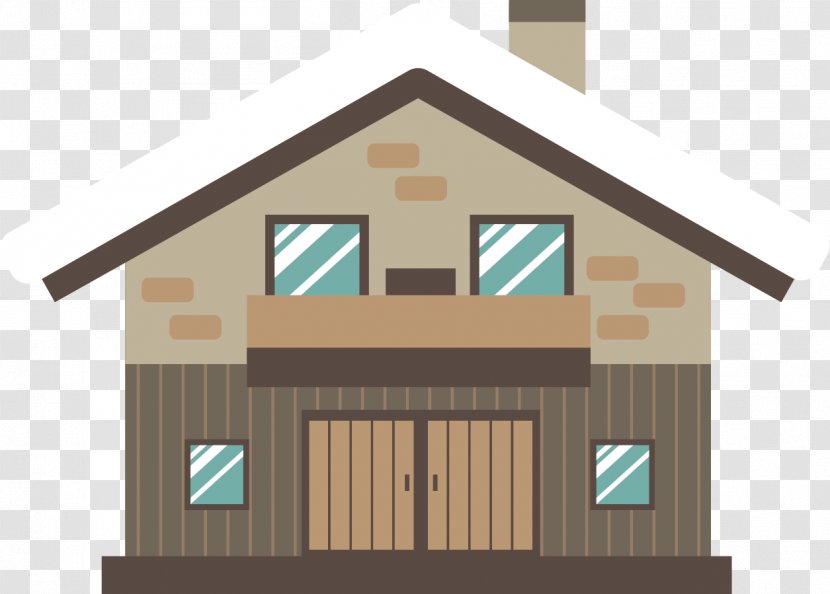 Snow Euclidean Vector - Elevation - Vintage House In Winter Material Transparent PNG