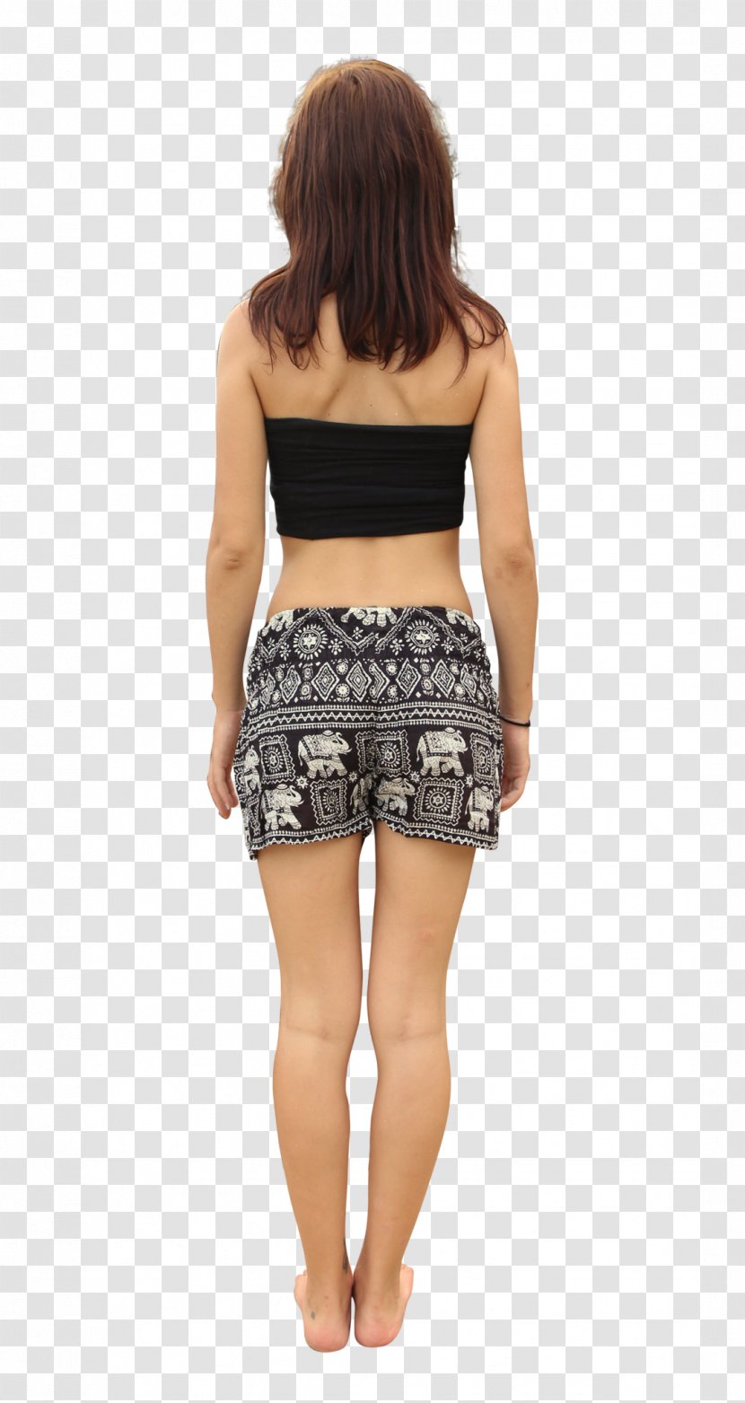 Miniskirt Shoulder Shorts Brown - Watercolor - Striped Thai Transparent PNG