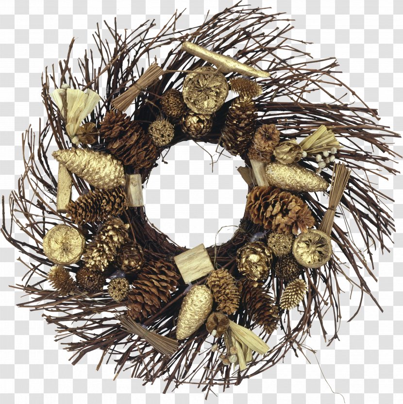 Conifer Cone Christmas Decoration Ornament Wreath Transparent PNG