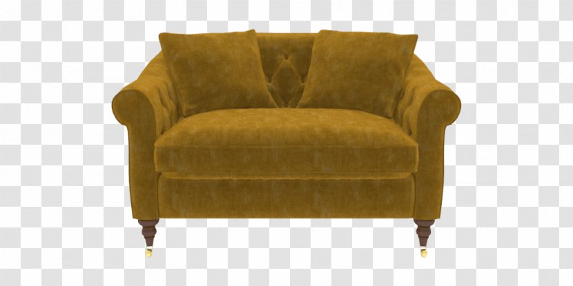Loveseat Club Chair Couch - Golden Yellow Material Transparent PNG