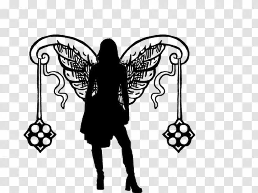 Silhouette Female Angel Clip Art - Insect - Fairy Transparent PNG