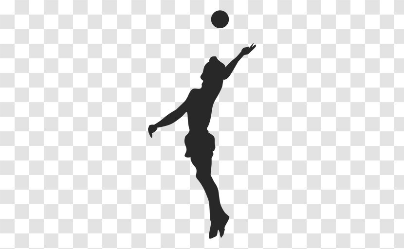 Volleyball Player Silhouette Spiking Jump Serve - Basketball - Clipart Transparent PNG