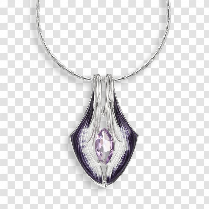 Locket Necklace Purple Amethyst Silver - Inch Transparent PNG