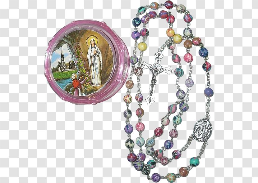 Our Lady Of Lourdes Rosary Chaplet Pilgrimage - Catholic - Jewellery Transparent PNG