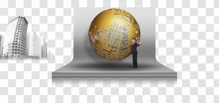 Earth Businessperson - Innovation - Golden Globe And Business Man Transparent PNG