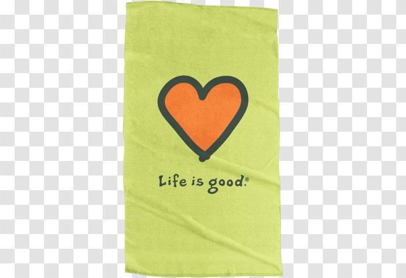 T-shirt Life Is Good Company Clothing Dress Heart - Yellow - Beach Towel Transparent PNG