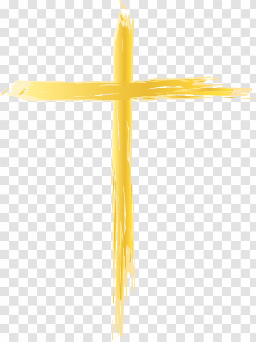 Crucifix Yellow - Cross - Thin Cliparts Transparent PNG