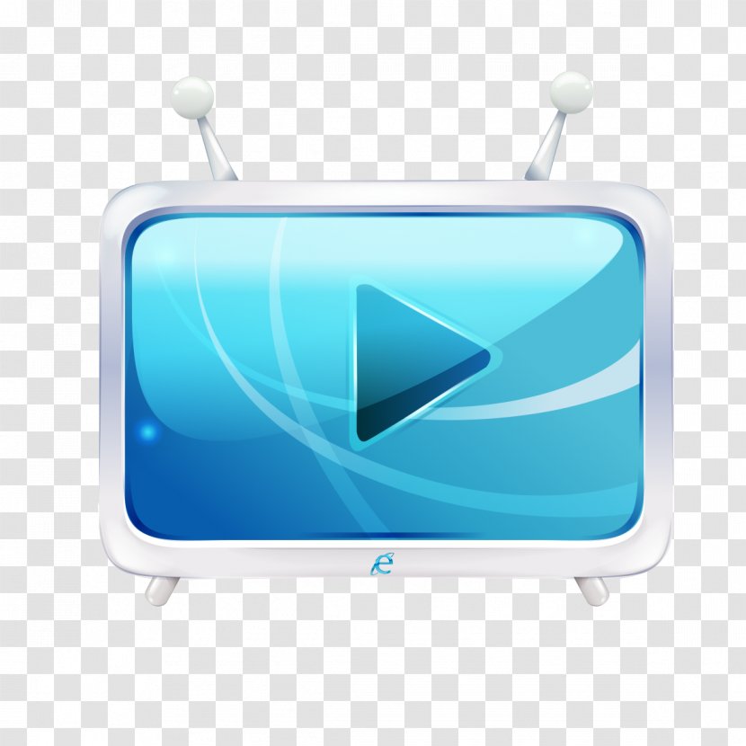 Blue White Television - Black And - TV Screen Border Transparent PNG