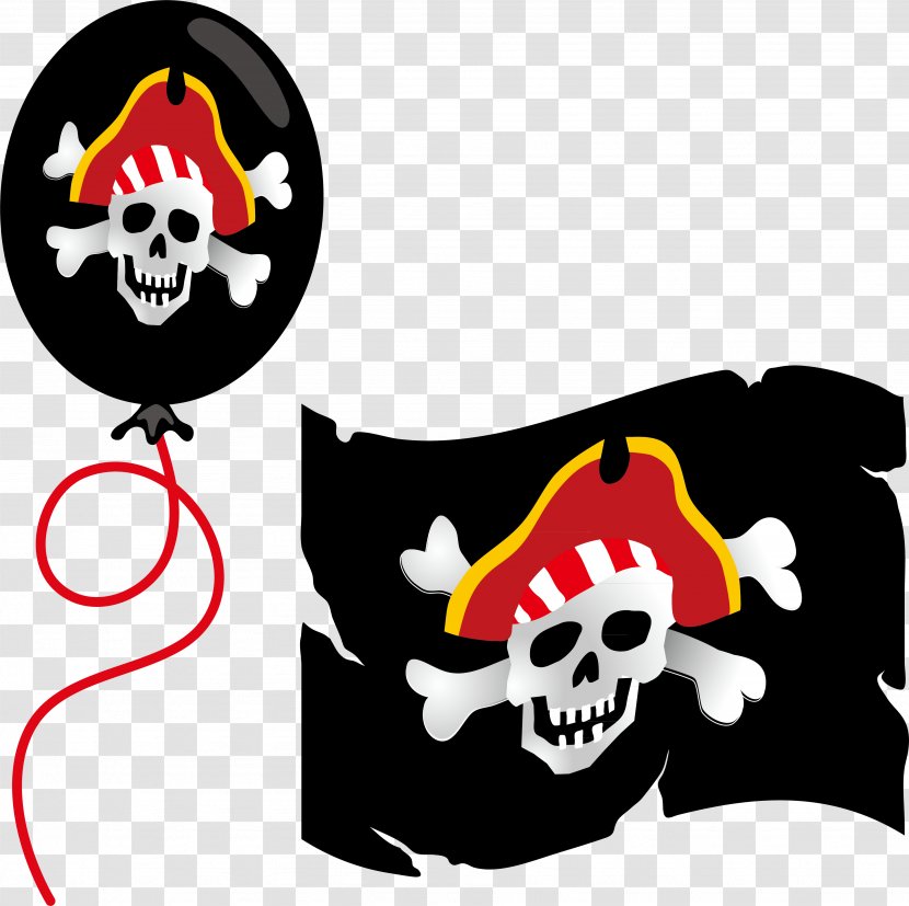 Paper Piracy Label Brigadeiro Party - Convite - Vector Black Pirate Flag Balloon Transparent PNG