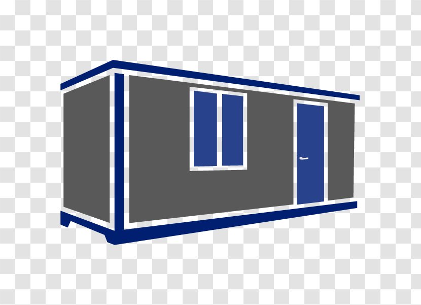 Shipping Container Bungalow White Blue - Design Transparent PNG