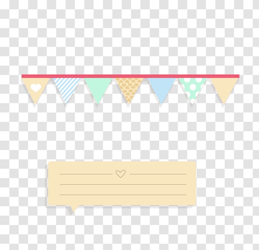 Paper Yellow Area Pattern - Cartoon - Beige Notes Section And Bunting Transparent PNG