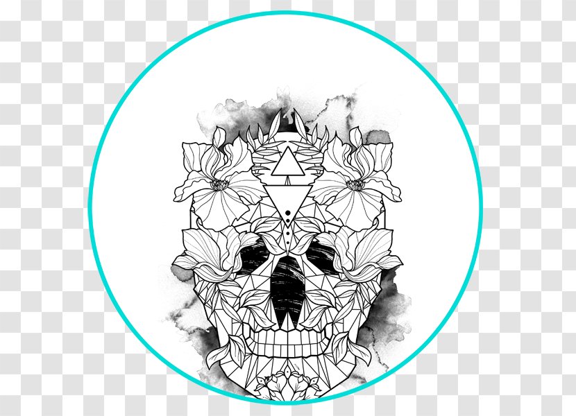 Drawing Symmetry Skull Visual Arts Illustration - Monochrome Transparent PNG