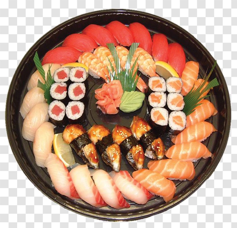 Sushi Asian Cuisine Japanese Onigiri Food - Seafood Platter Transparent PNG