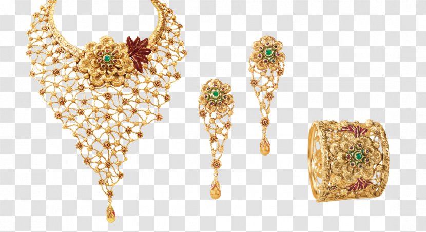 Earring Jewellery Necklace Gemstone Bride - Charms Pendants - Gold Lace Transparent PNG