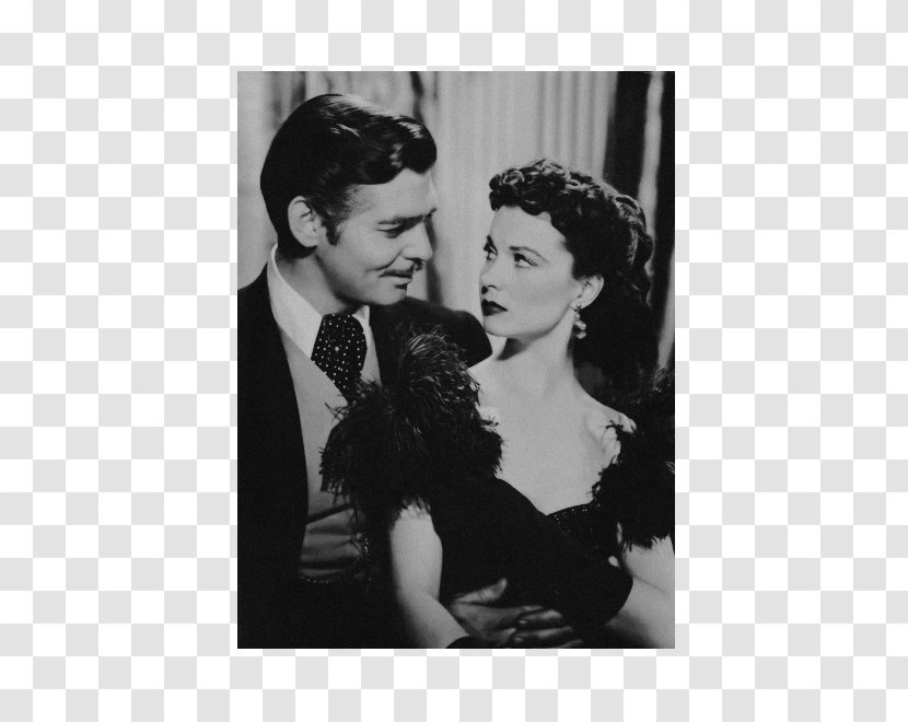 Vivien Leigh Clark Gable Gone With The Wind Scarlett O'Hara Black And White - Shoulder - Actor Transparent PNG