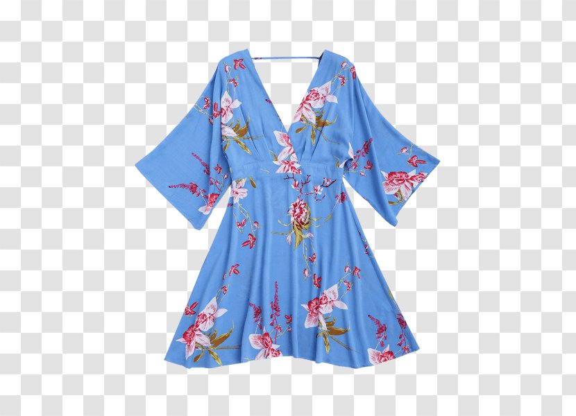 Dress A-line Sleeve Clothing T-shirt - Flower - Surplice Wrap Top Transparent PNG