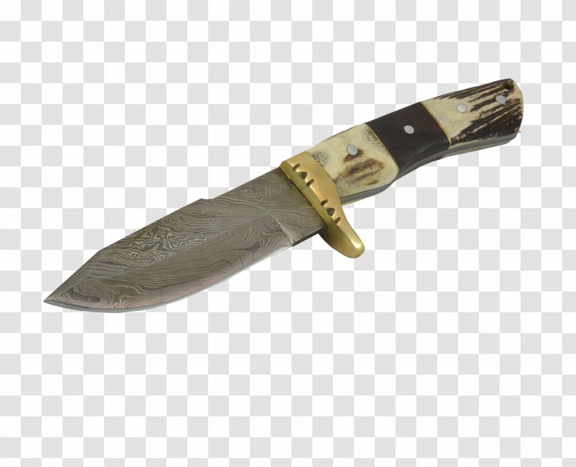 Bowie Knife Hunting & Survival Knives Utility Damascus Steel - Cold Weapon Transparent PNG
