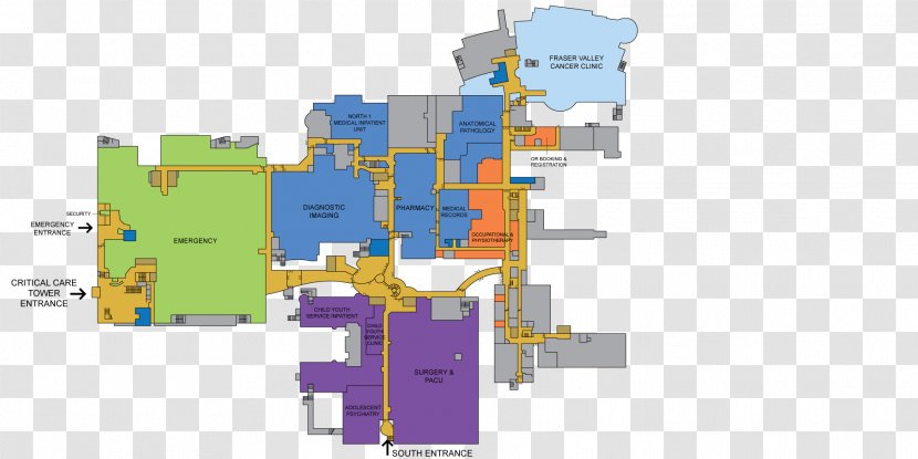 Surrey Memorial Hospital:Emergency Room Map Floor Plan Transparent PNG