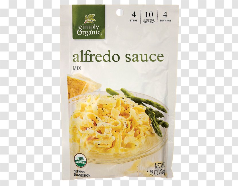 Vegetarian Cuisine Taco Organic Food Fettuccine Alfredo Pasta - White Sauce Transparent PNG